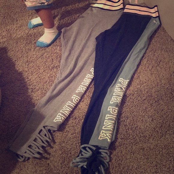 PINK Victoria's Secret Pants - 2 Victoria secret leggings size large.
